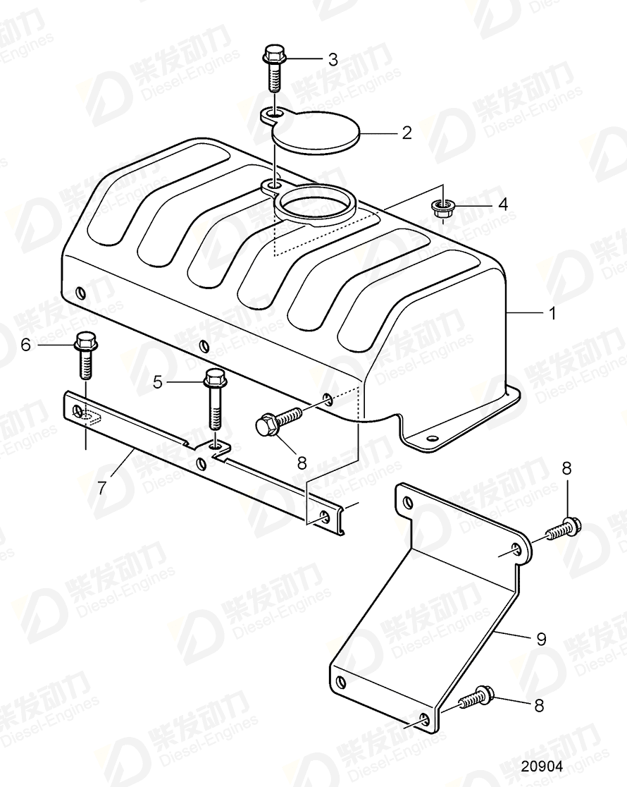 VOLVO Bracket 3838877 Drawing